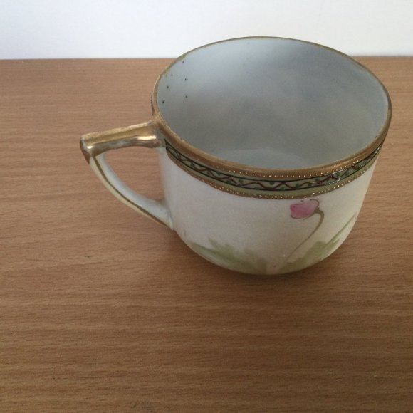 Antique Hand painted Nippon cup & saucer set gold floral eggshell porcelain - Picture 3 of 5